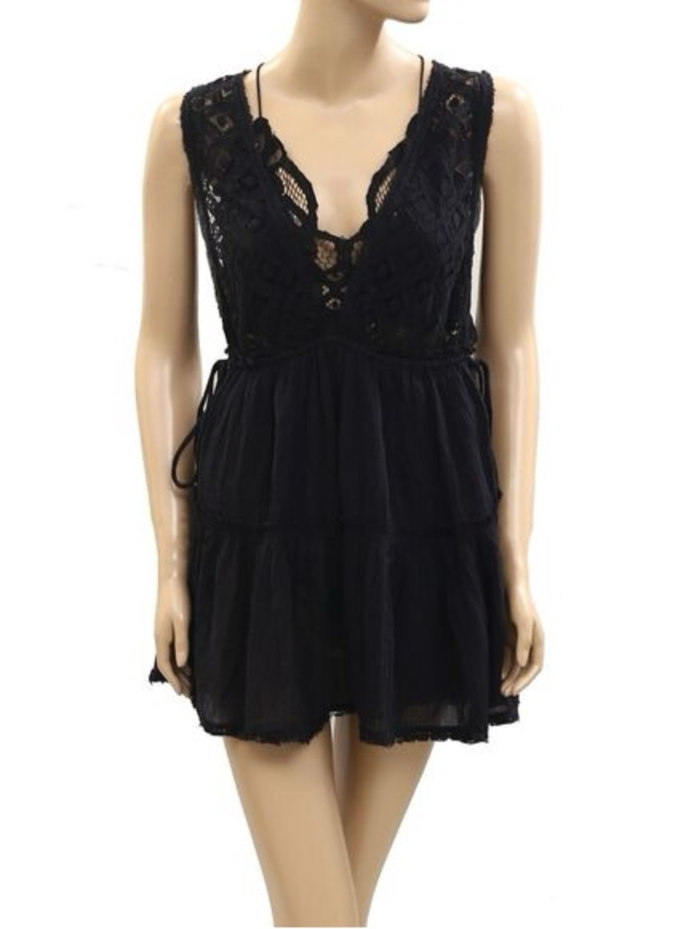Free People Black Lacey Romper